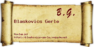 Blaskovics Gerle névjegykártya